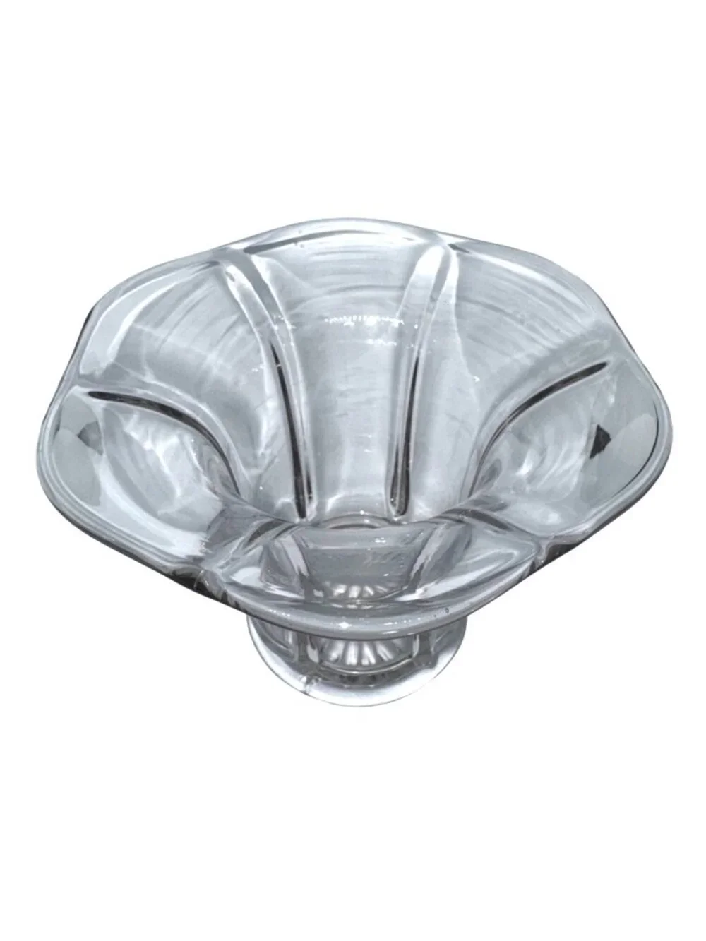 Clear Glass Flared Candle Holder Vase